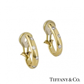 Tiffany & Co. 18k Yellow Gold Diamond Set Etoile Earrings